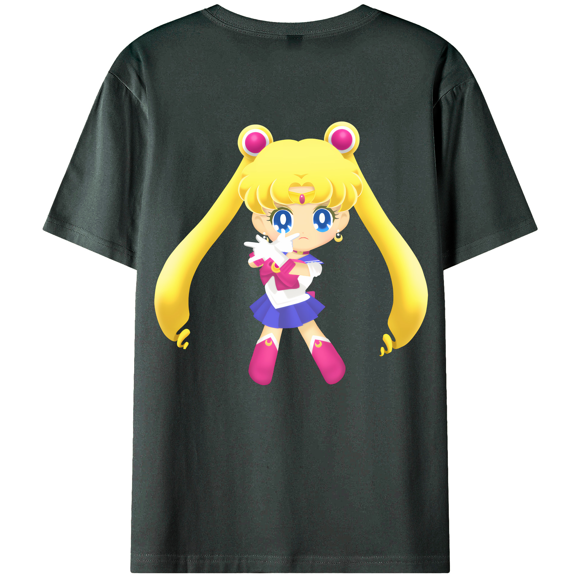 （画像用） 美少女戦士セーラームーン 月野 うさぎ つきの うさぎ Sailor Moon Tsukino Usagi 綿100％ メンズ半袖Tシャツ（バックプリント） 通気性